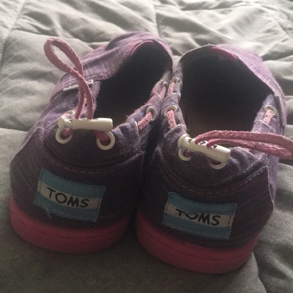 TOMS Purple & Pink Slip-ons - Picture 3 of 5